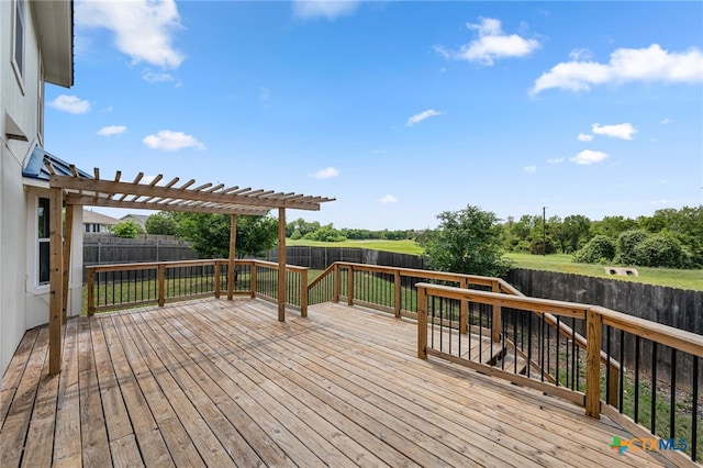 907 Pecos Cv, Leander, TX 78641 - wooden deck with a fenced backyard and a pergola