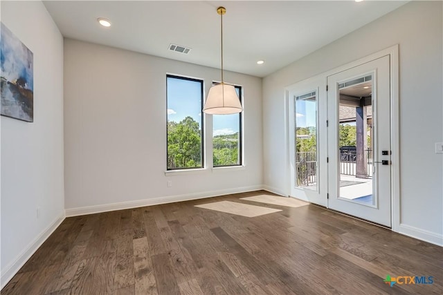 interior space featuring a wealth of natural light and dark wood-type flooring