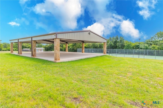 exterior space with a yard and a gazebo