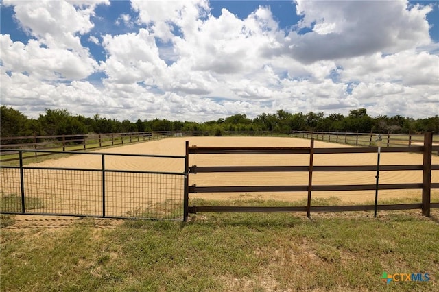 215 Mesa Vista Dr, Leander, TX 78641 - view of yard with an enclosed riding area and a view of rural / pastoral area