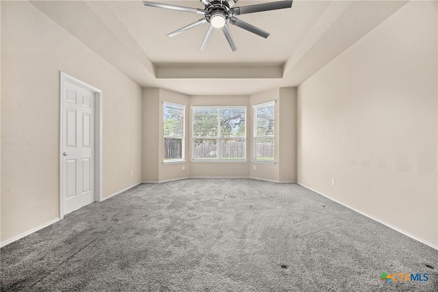 5507 Sulfur Spring Dr, Killeen, TX 76542 - carpeted empty room with a tray ceiling and a ceiling fan