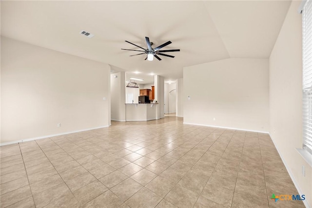 5507 Sulfur Spring Dr, Killeen, TX 76542 - unfurnished living room featuring a ceiling fan and light tile patterned floors