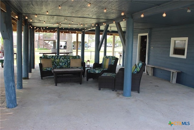 view of patio with an outdoor hangout area