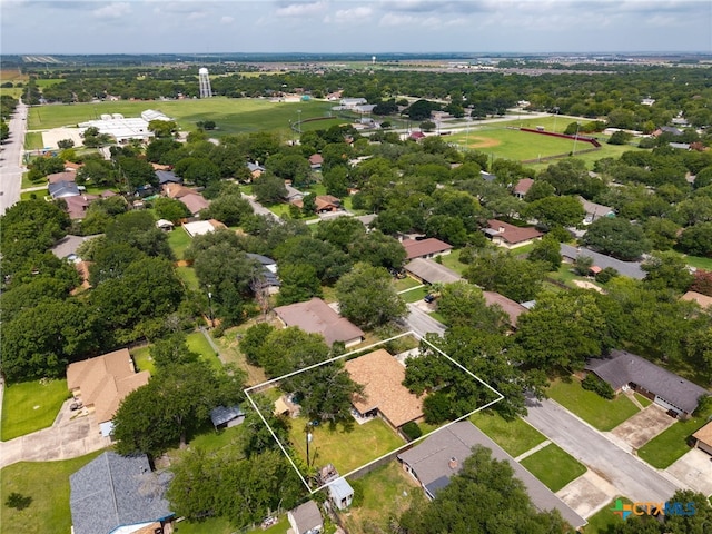 812 Merritt Dr, Lockhart, TX 78644 - aerial perspective of suburban area with property boundaries highlighted