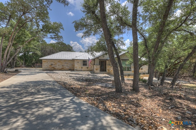 view of single story home