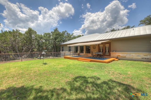 view of yard featuring a deck