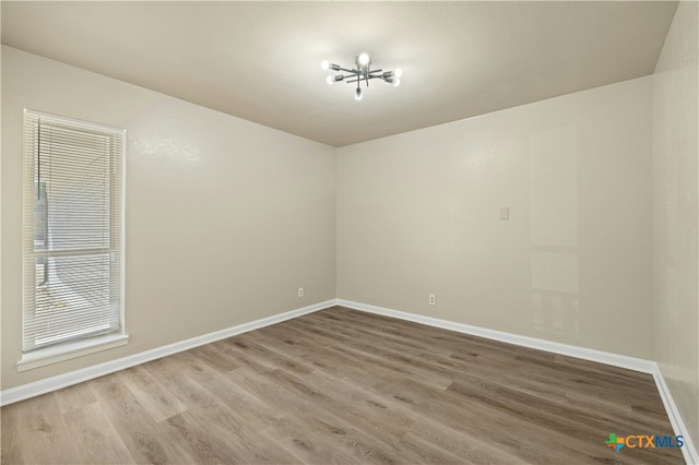 empty room with hardwood / wood-style flooring