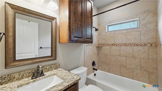 7881 Wegner Rd, New Braunfels, TX 78132 - full bathroom with toilet, vanity, and  shower combination