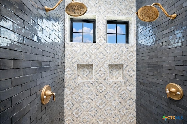 details with tiled shower