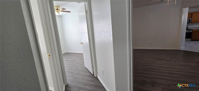 corridor featuring hardwood / wood-style flooring