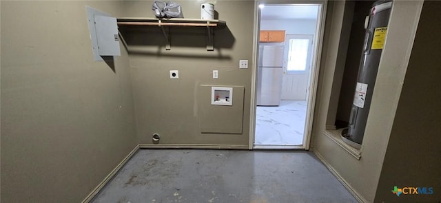 laundry area featuring hookup for an electric dryer and hookup for a washing machine