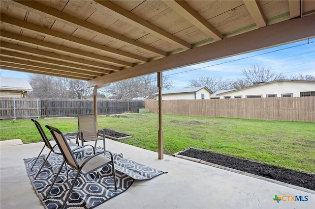 view of patio featuring a fenced backyard