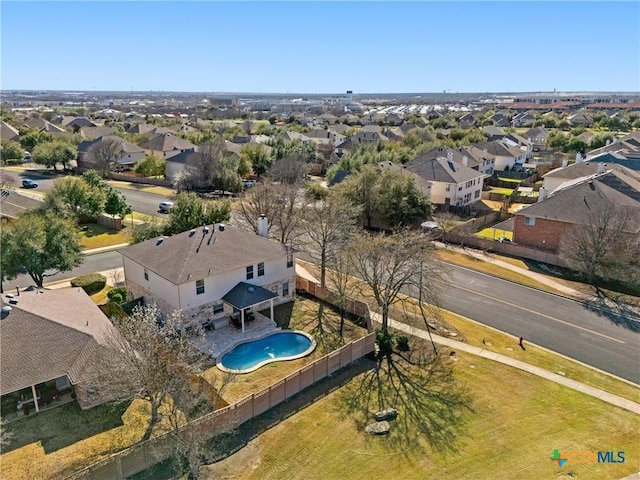 bird's eye view featuring a residential view