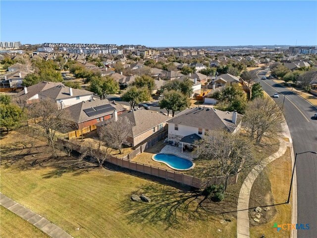 aerial view with a residential view