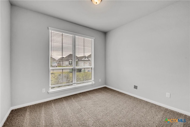 view of carpeted spare room