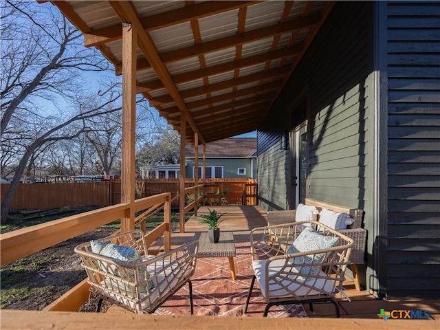 view of patio / terrace with fence