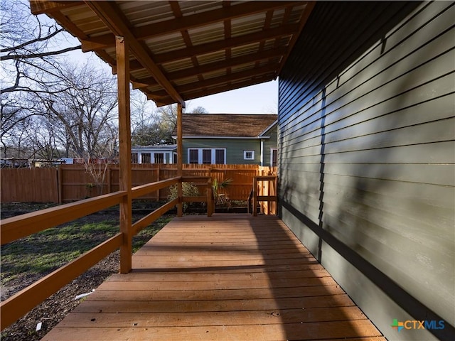 wooden terrace with fence