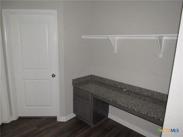 10018 Kensley Rose Dr, Killeen, TX 76542 - mudroom featuring dark wood-type flooring and baseboards