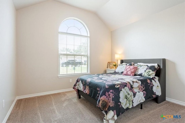 215 Sheridan Loop, Belton, TX 76513 - bedroom featuring multiple windows, vaulted ceiling, and carpet flooring