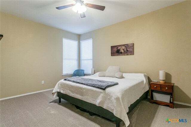 6707 Bayberry Dr, Killeen, TX 76542 - bedroom featuring carpet floors, baseboards, and a ceiling fan