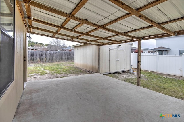 interior space with fence