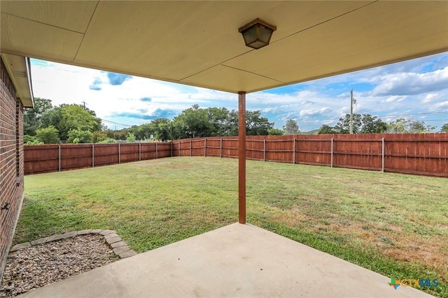 view of yard featuring a patio