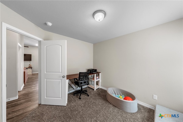 office area featuring dark hardwood / wood-style floors