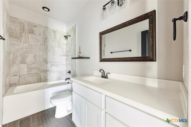 606 Juniper Dr, Troy, TX 76579 - full bath with vanity, shower / bath combination, and wood finished floors