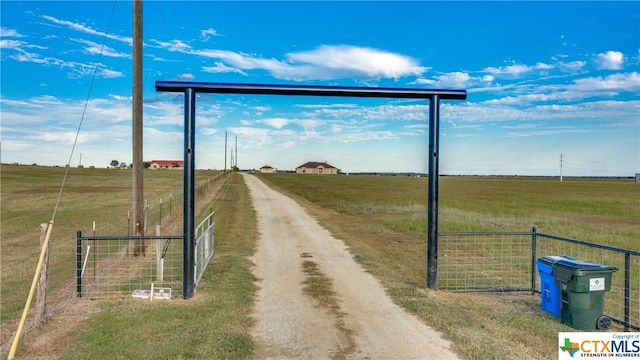 view of road featuring a rural view