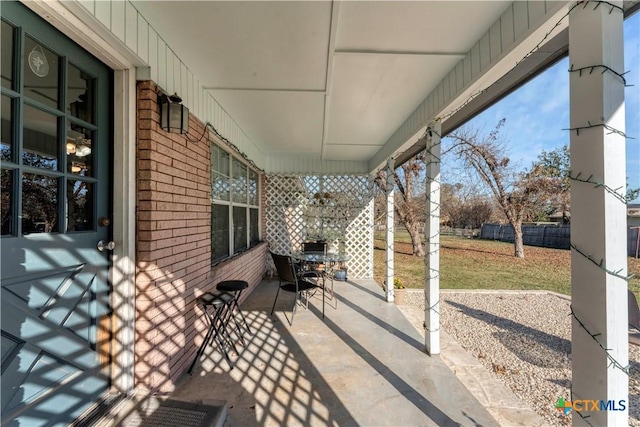 view of patio / terrace featuring a porch