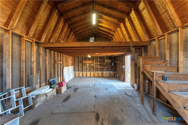 misc room featuring vaulted ceiling