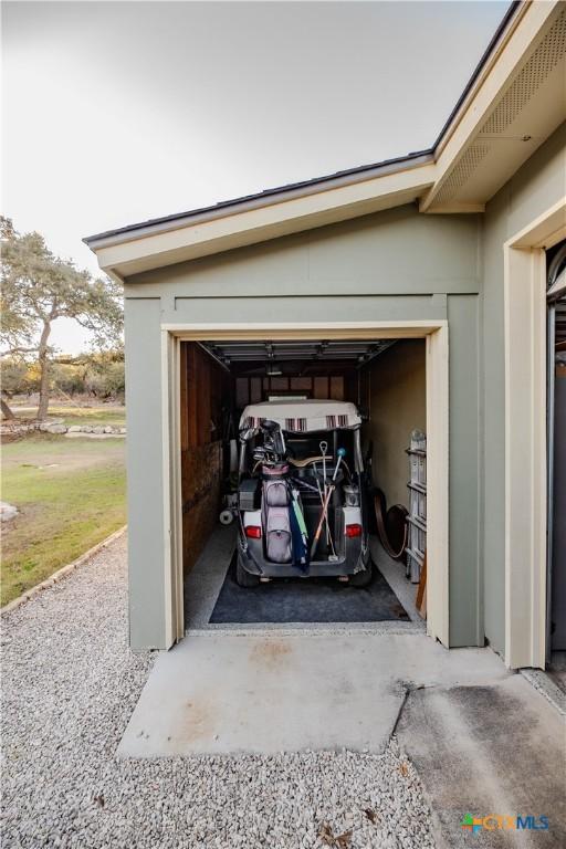 view of garage