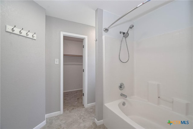 1614 Twisted Oak Dr, Temple, TX 76502 - full bath with shower / tub combination, a spacious closet, and baseboards