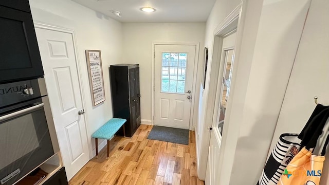 entryway featuring light hardwood / wood-style flooring