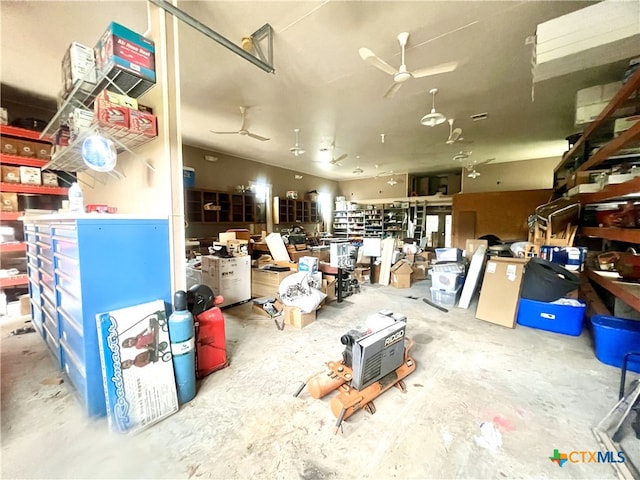 storage with ceiling fan