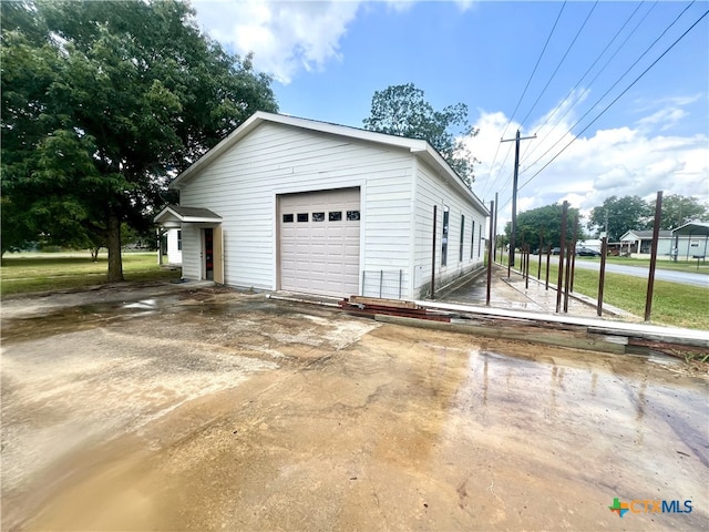 view of garage