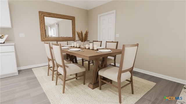 dining area featuring light hardwood / wood-style flooring