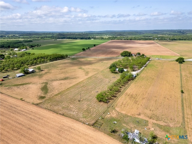drone / aerial view featuring a rural view