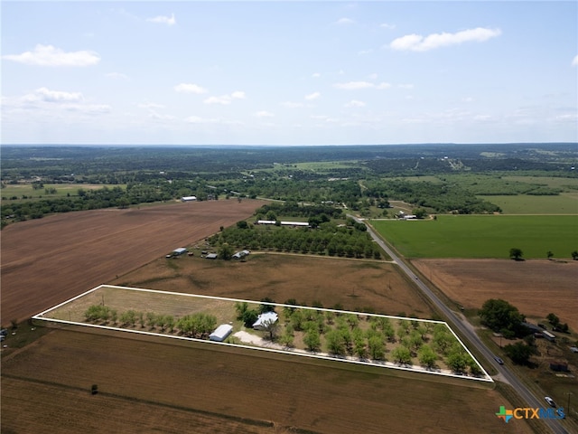 bird's eye view featuring a rural view