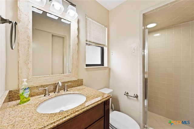 365 S Gilbert Ave, New Braunfels, TX 78130 - full bath with a shower stall, toilet, and vanity
