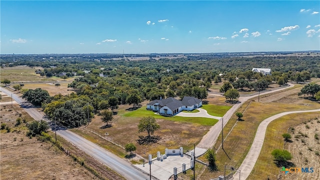 aerial view with a rural view