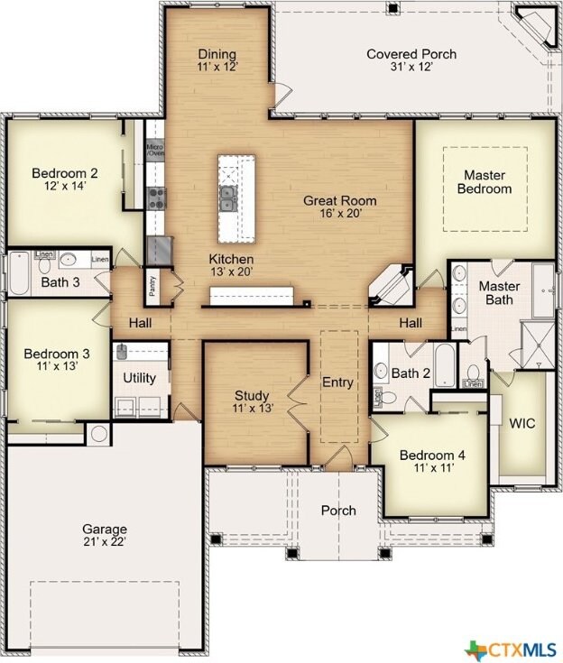 10806 Campsite Cv, Temple, TX 76502 - property floor plan