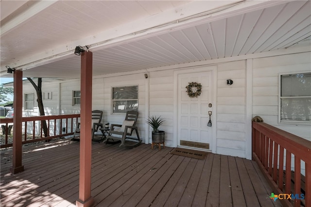 view of wooden deck