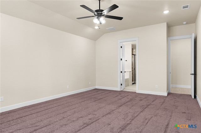 4231 Cold Springs Dr, Copperas Cove, TX 76539 - unfurnished bedroom with carpet floors, lofted ceiling, visible vents, and baseboards