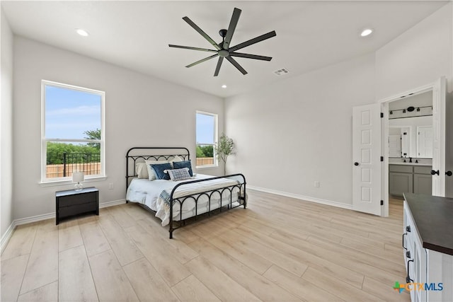 301 Canyon Oaks Rd, Troy, TX 76579 - bedroom featuring recessed lighting, baseboards, and light wood-style flooring