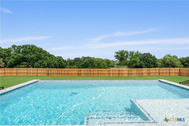 301 Canyon Oaks Rd, Troy, TX 76579 - view of swimming pool with a yard, a fenced in pool, and a fenced backyard