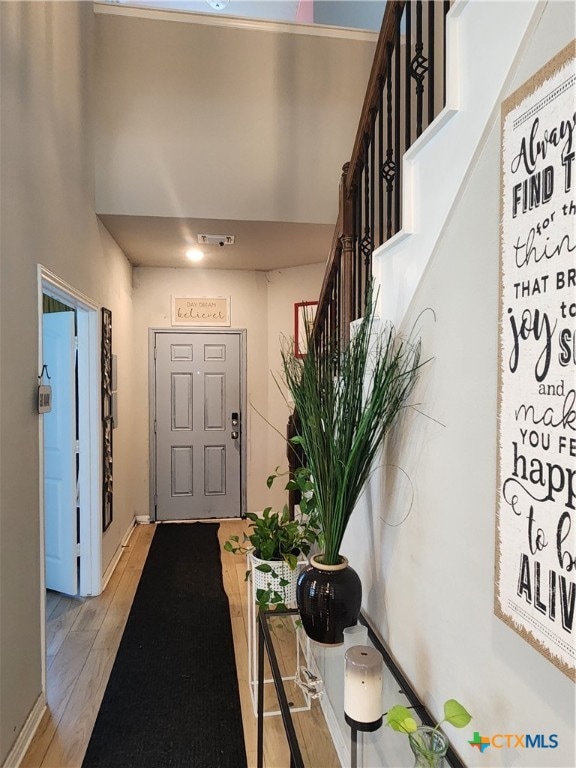 foyer entrance featuring light hardwood / wood-style flooring