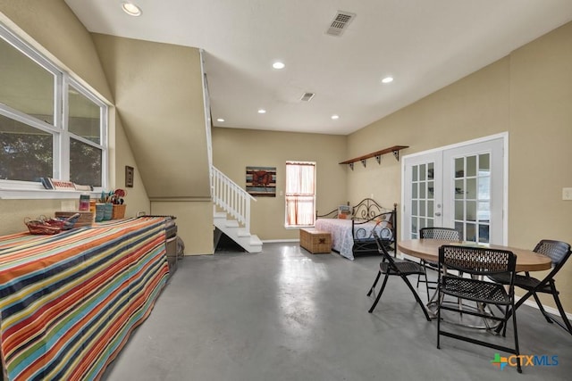 interior space featuring french doors