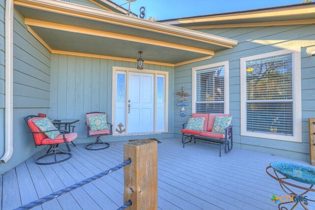 deck featuring covered porch