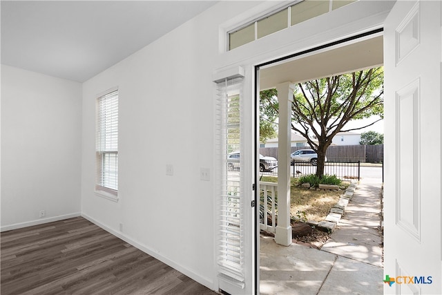 entryway featuring dark hardwood / wood-style floors